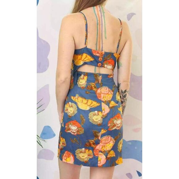 Maeve:  Floral Cut Out Dress Silk Blend - Picture 2 of 6